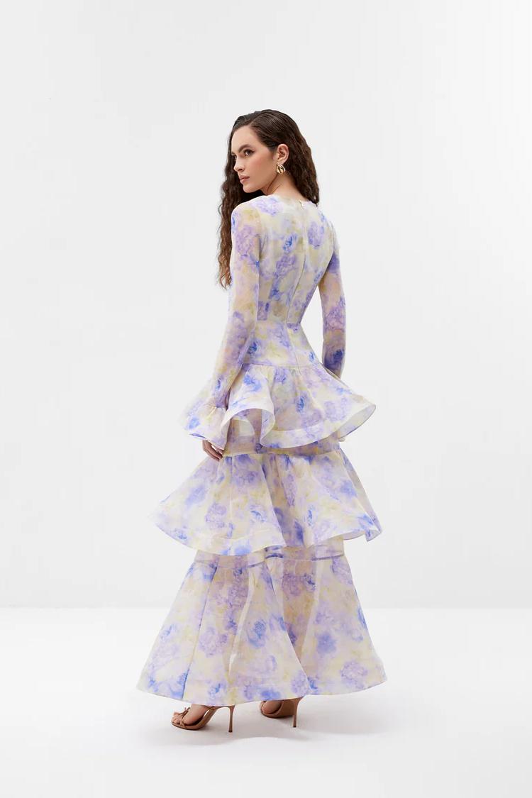 Floral Tiered Ruffle Maxi Dress