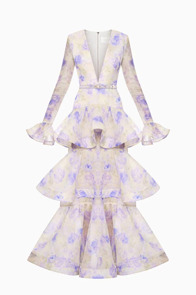 Floral Tiered Ruffle Maxi Dress