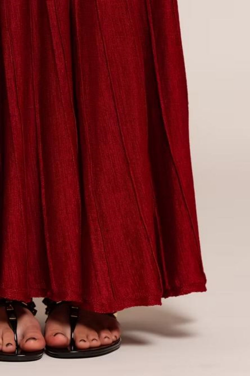 Ariel Wine Strapless Maxi Dress