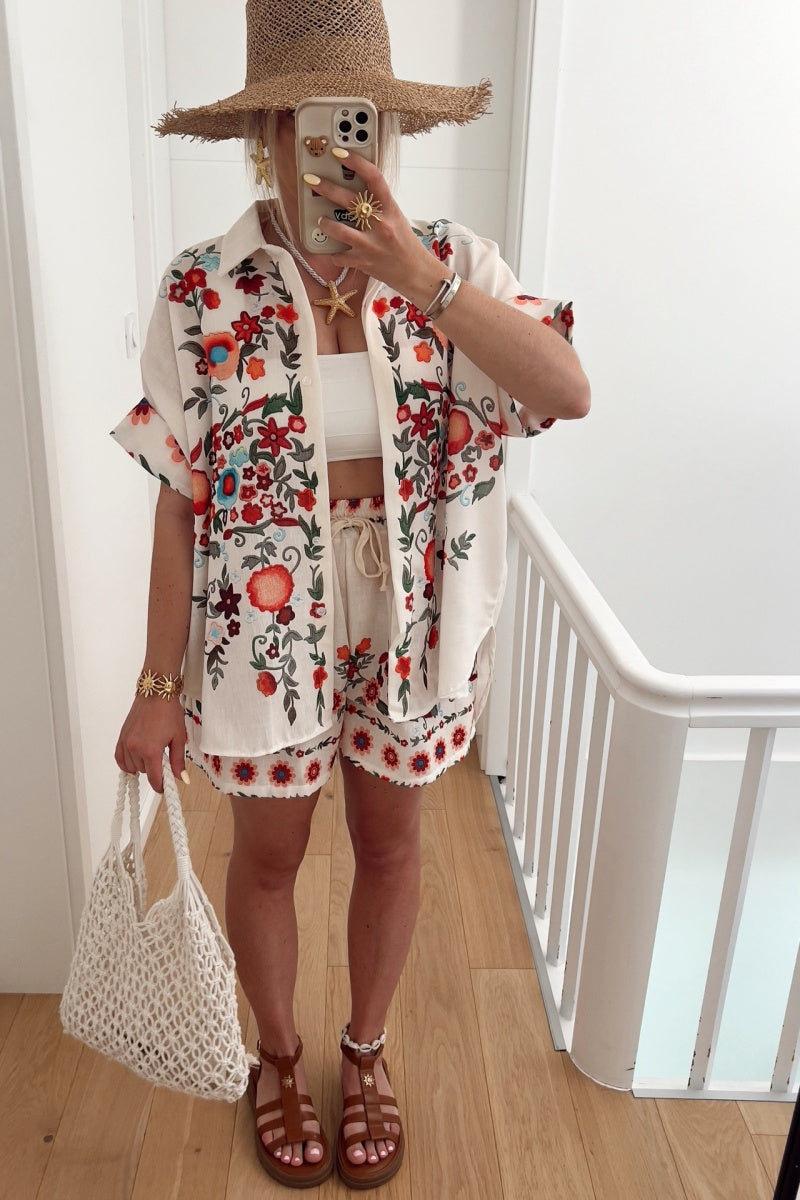 Bohemian Linen Shirt Set
