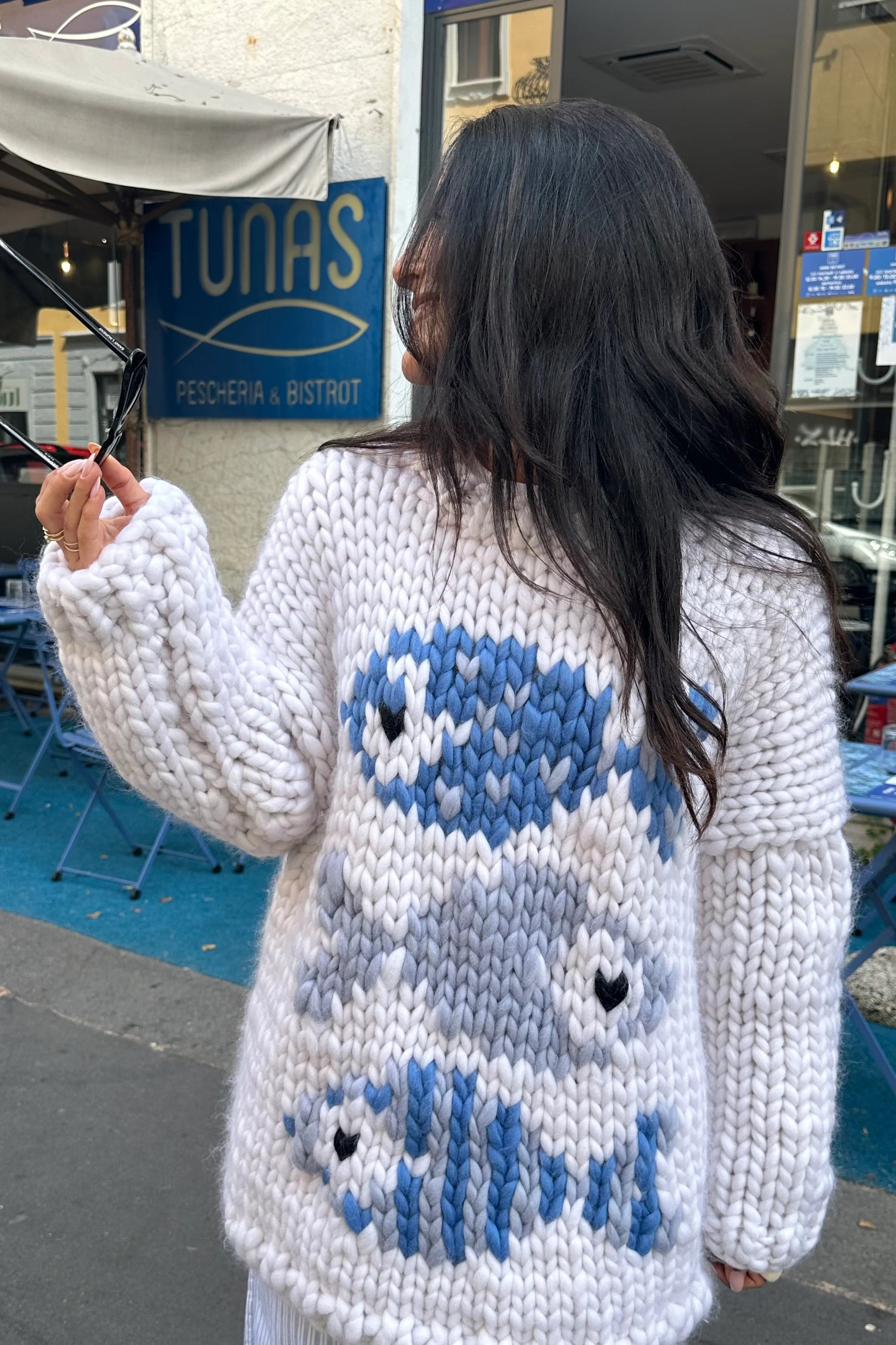 Chunky Knit Fish Pattern Sweater