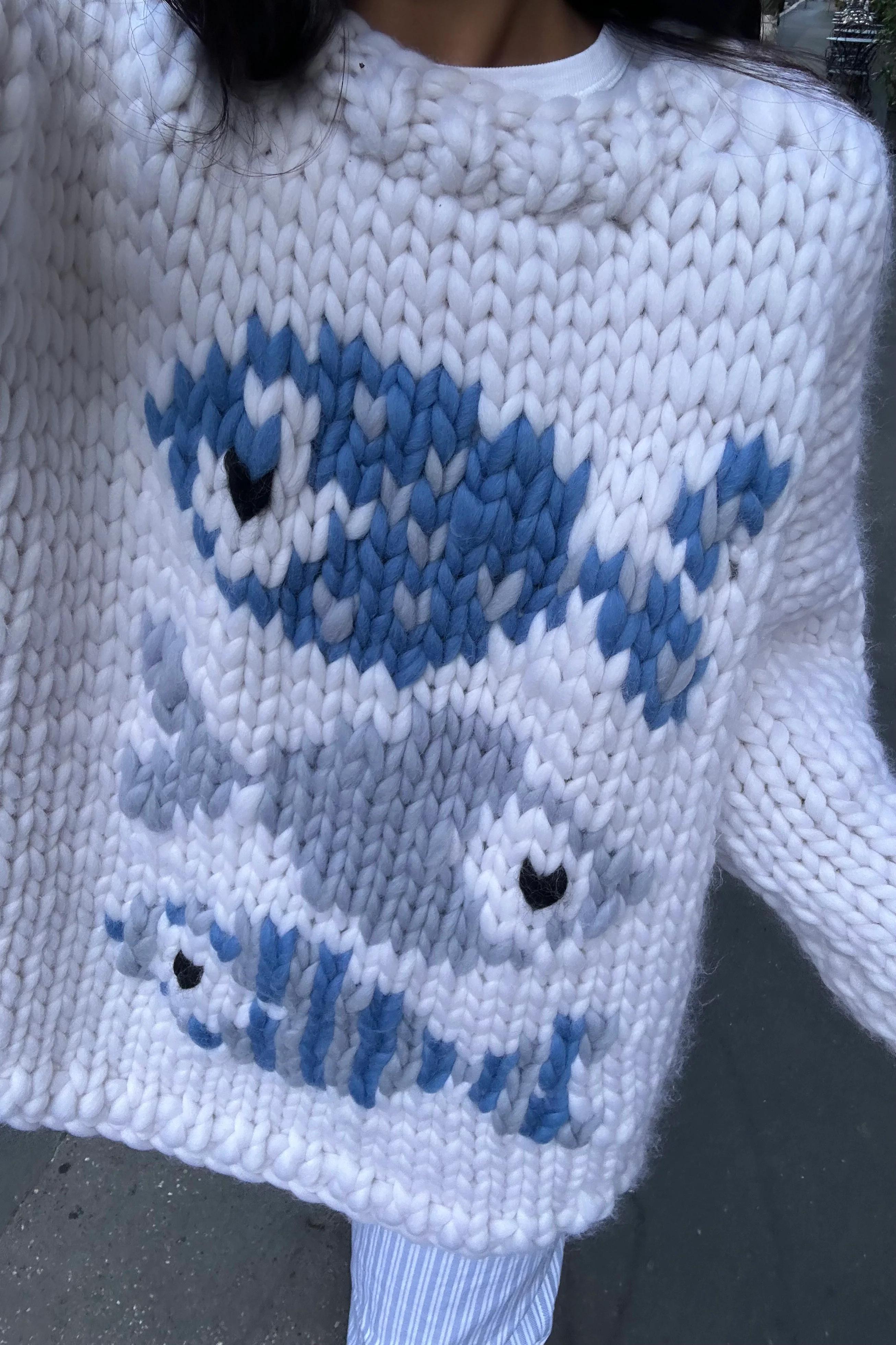 Chunky Knit Fish Pattern Sweater