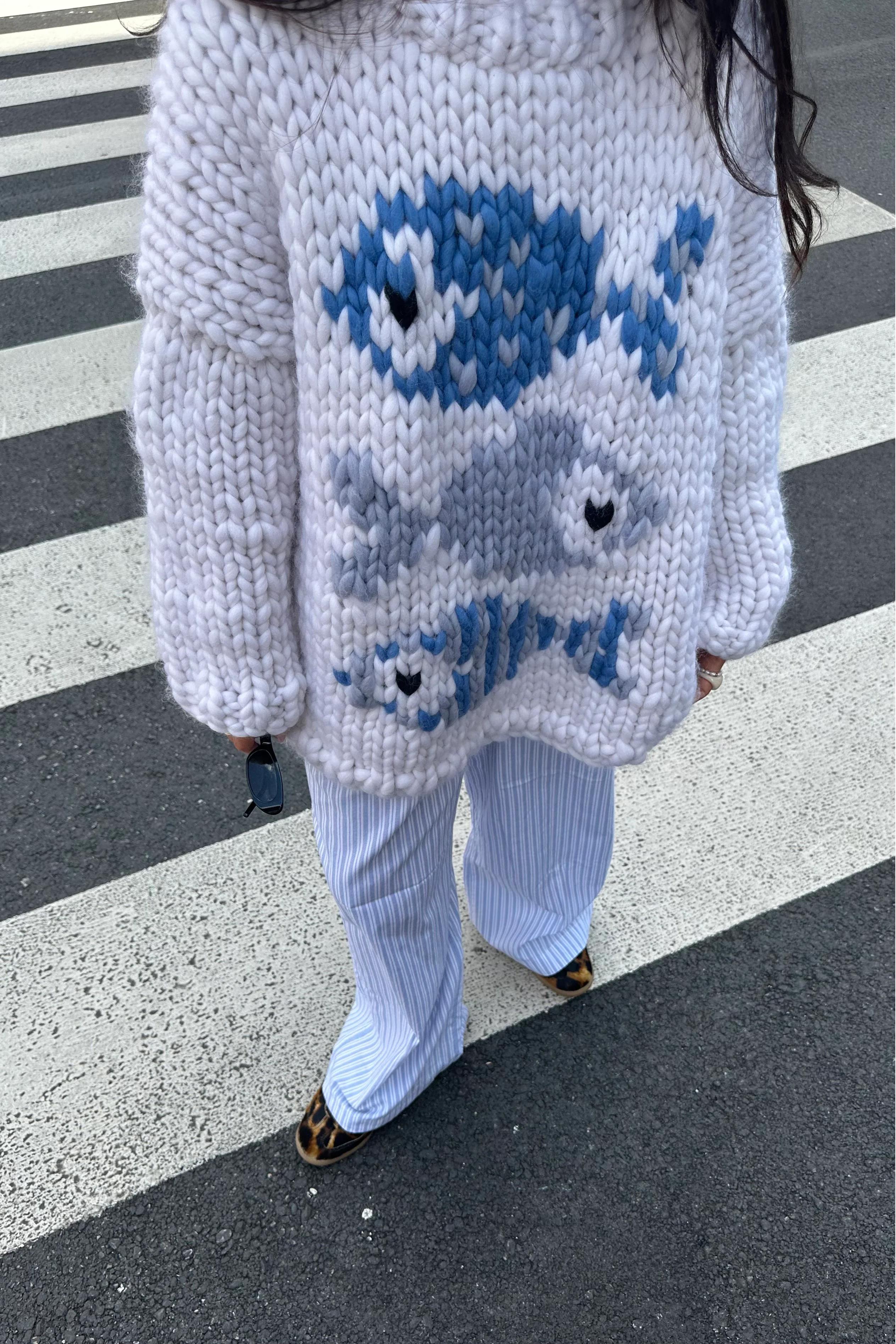 Chunky Knit Fish Pattern Sweater