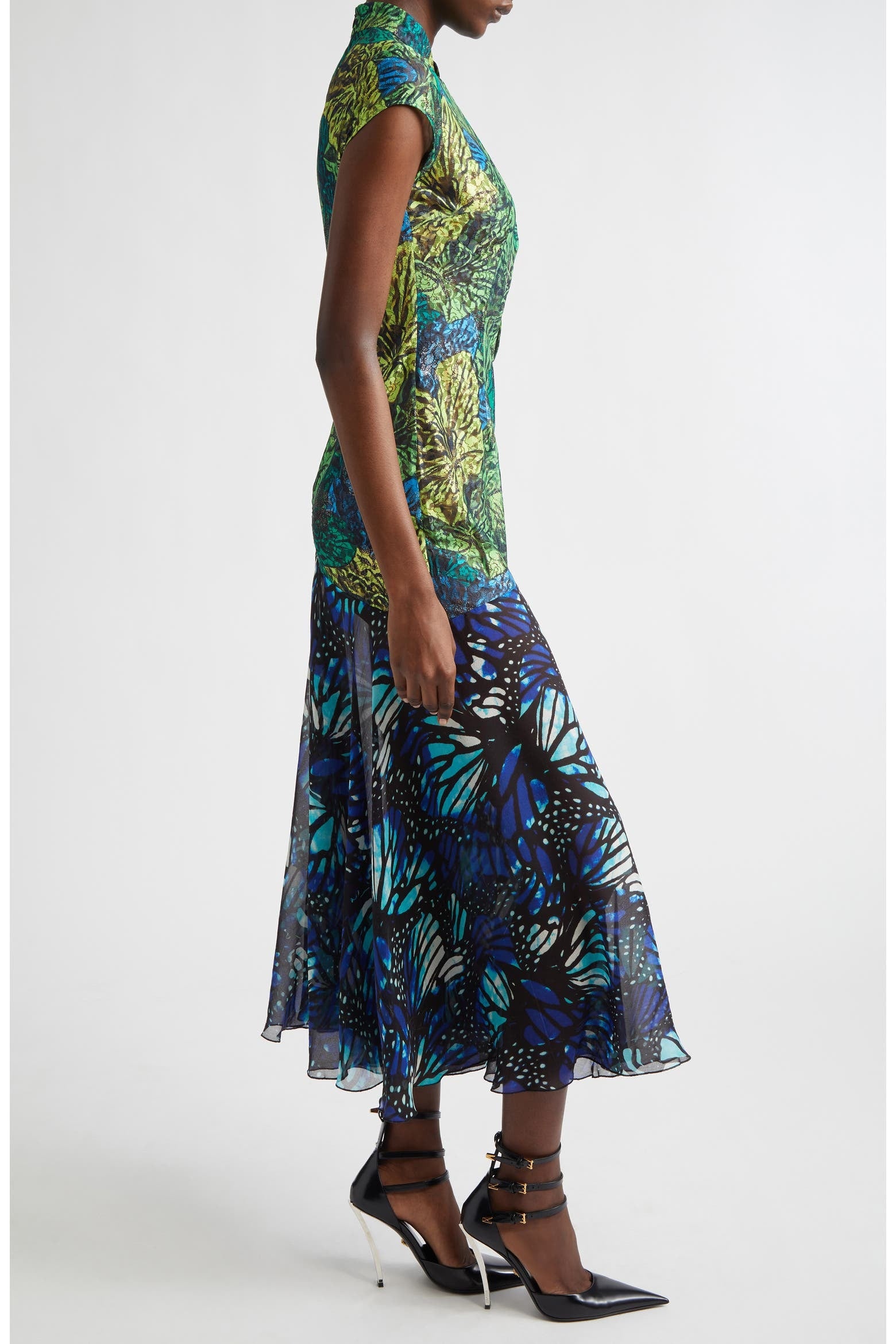 Butterfly Lace Chiffon Dress