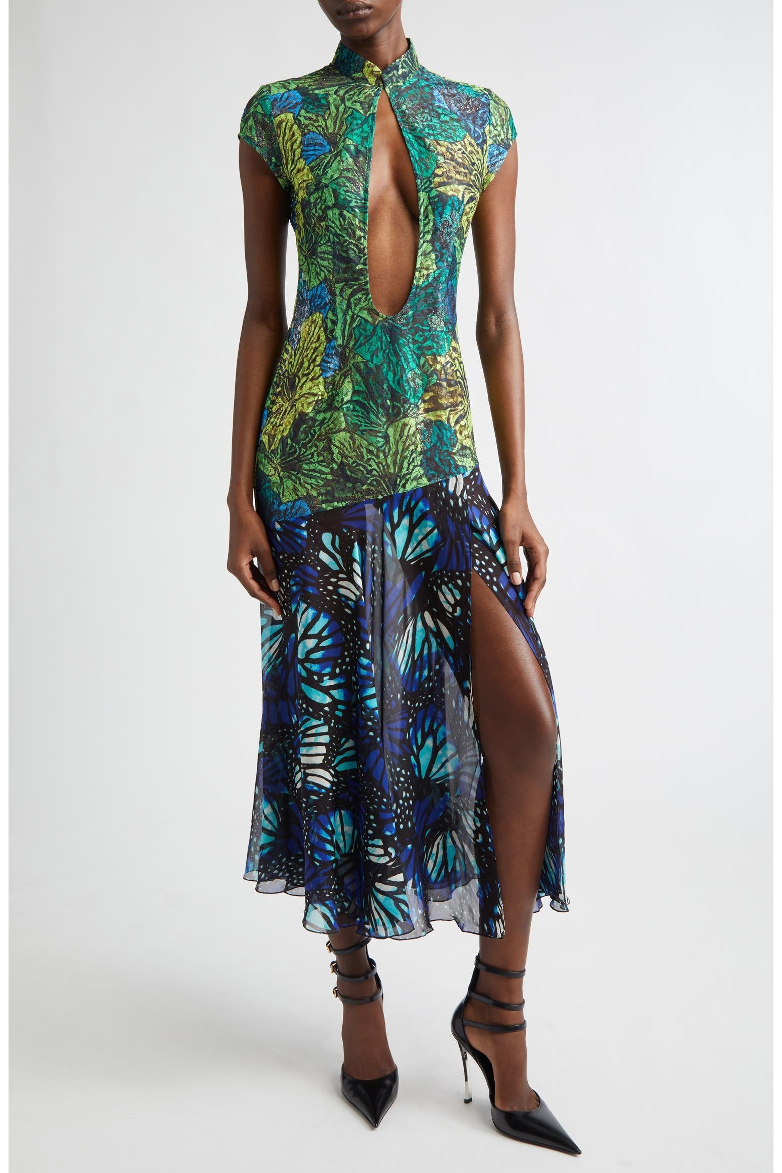 Butterfly Lace Chiffon Dress