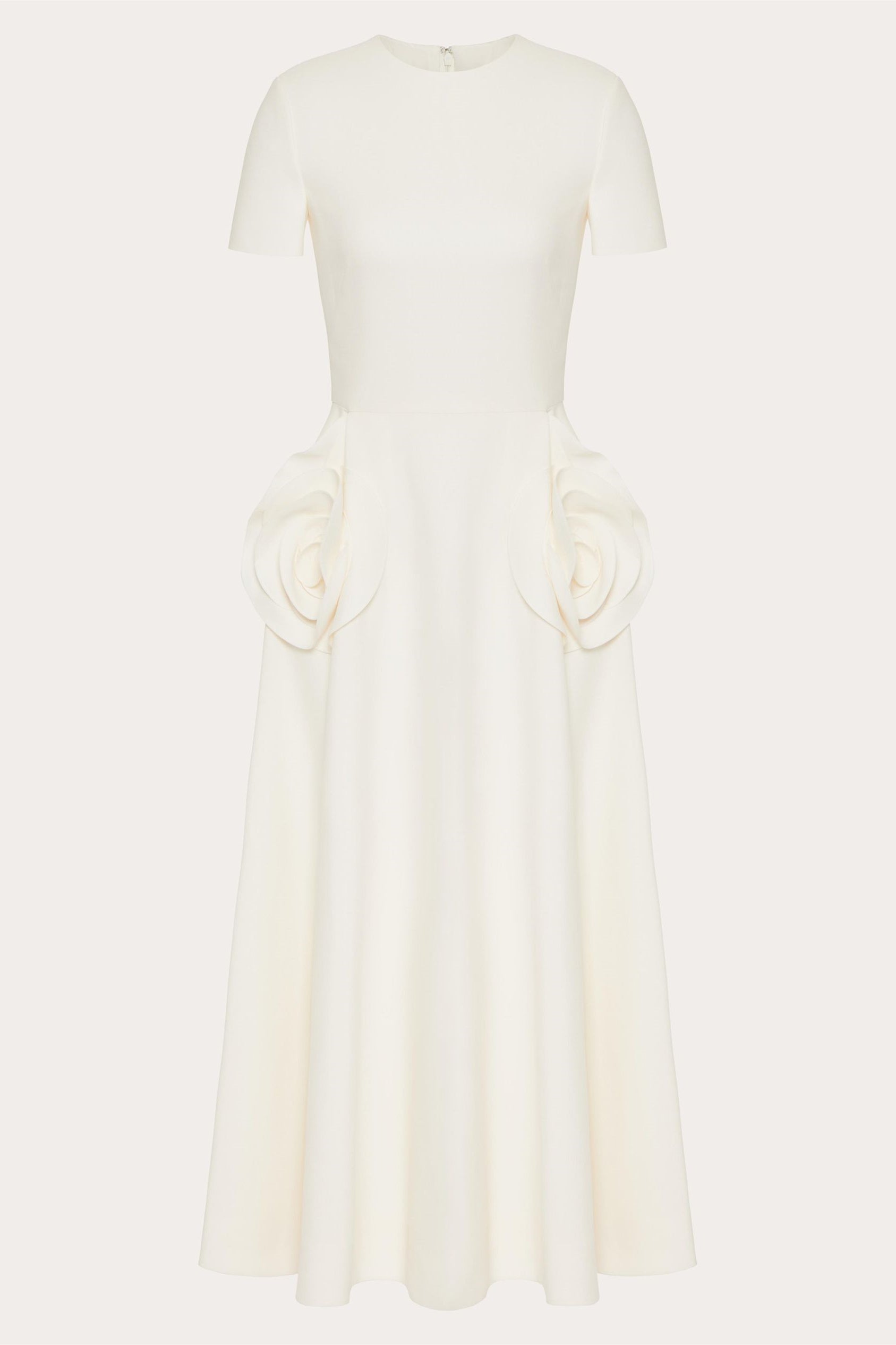 Jared Floral Appliqué Short Sleeves Midi Dress