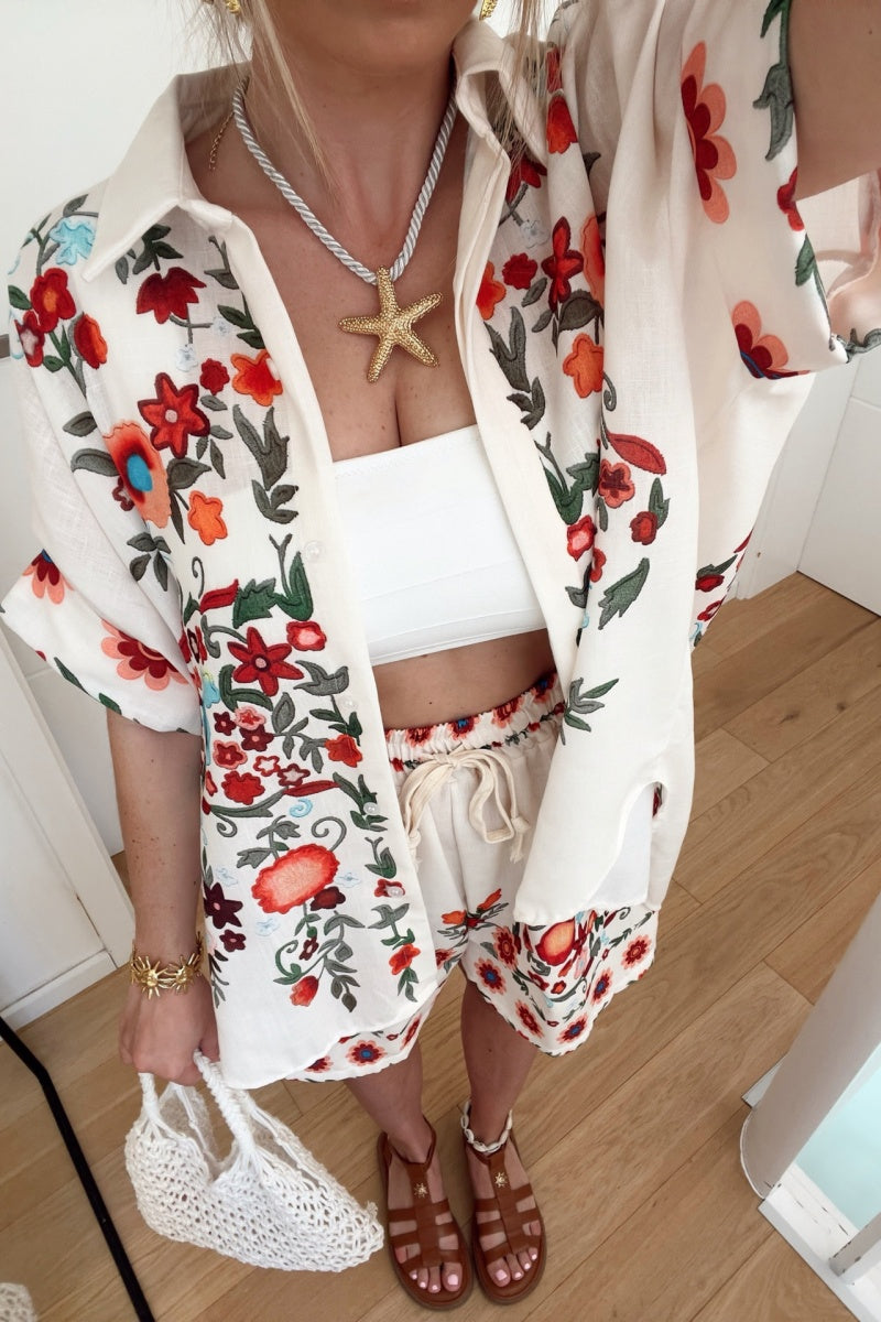 Bohemian Linen Shirt Set