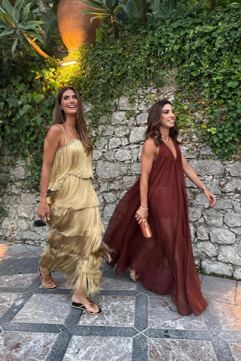 Captivating Tiered Fringe Maxi Dress