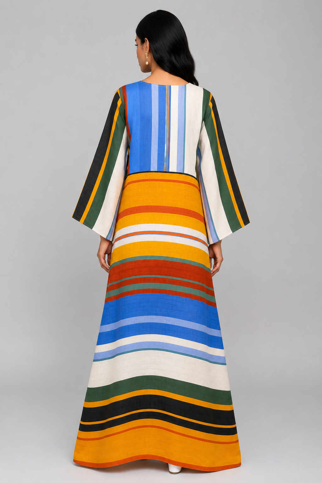 Sunset Stripe Kaftan Maxi Dress