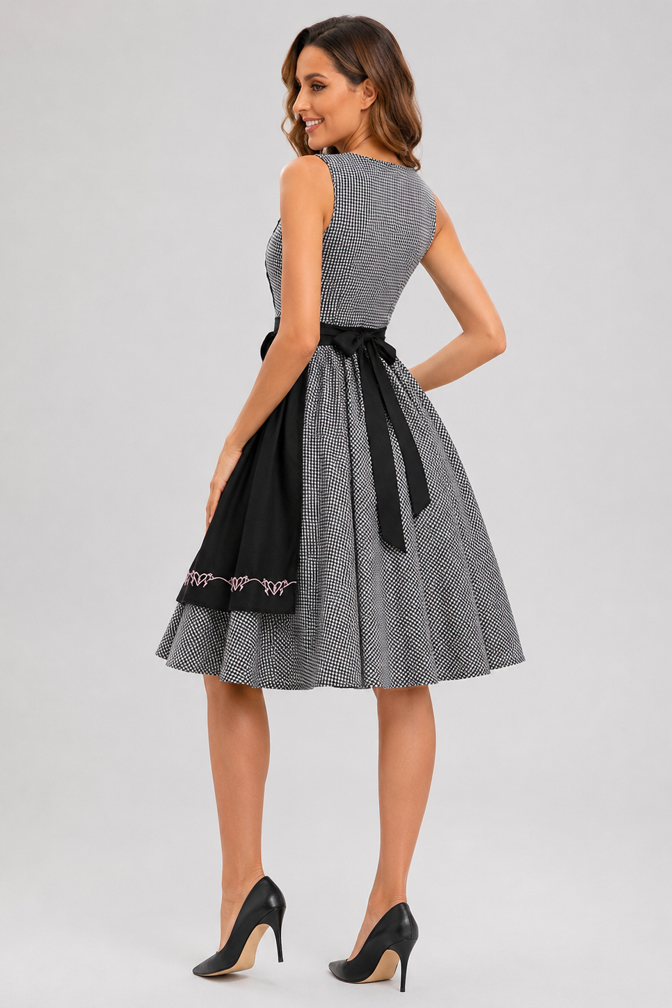 Plaid snørelukningsdirndl kjole
