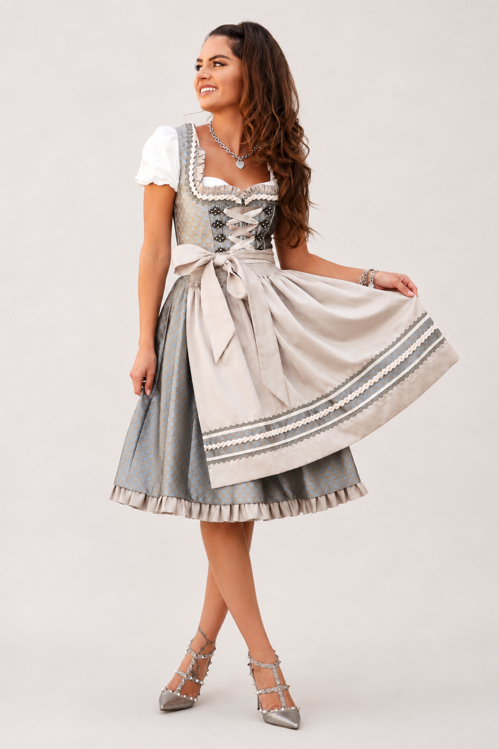 Sølvblå Heritage Dirndl
