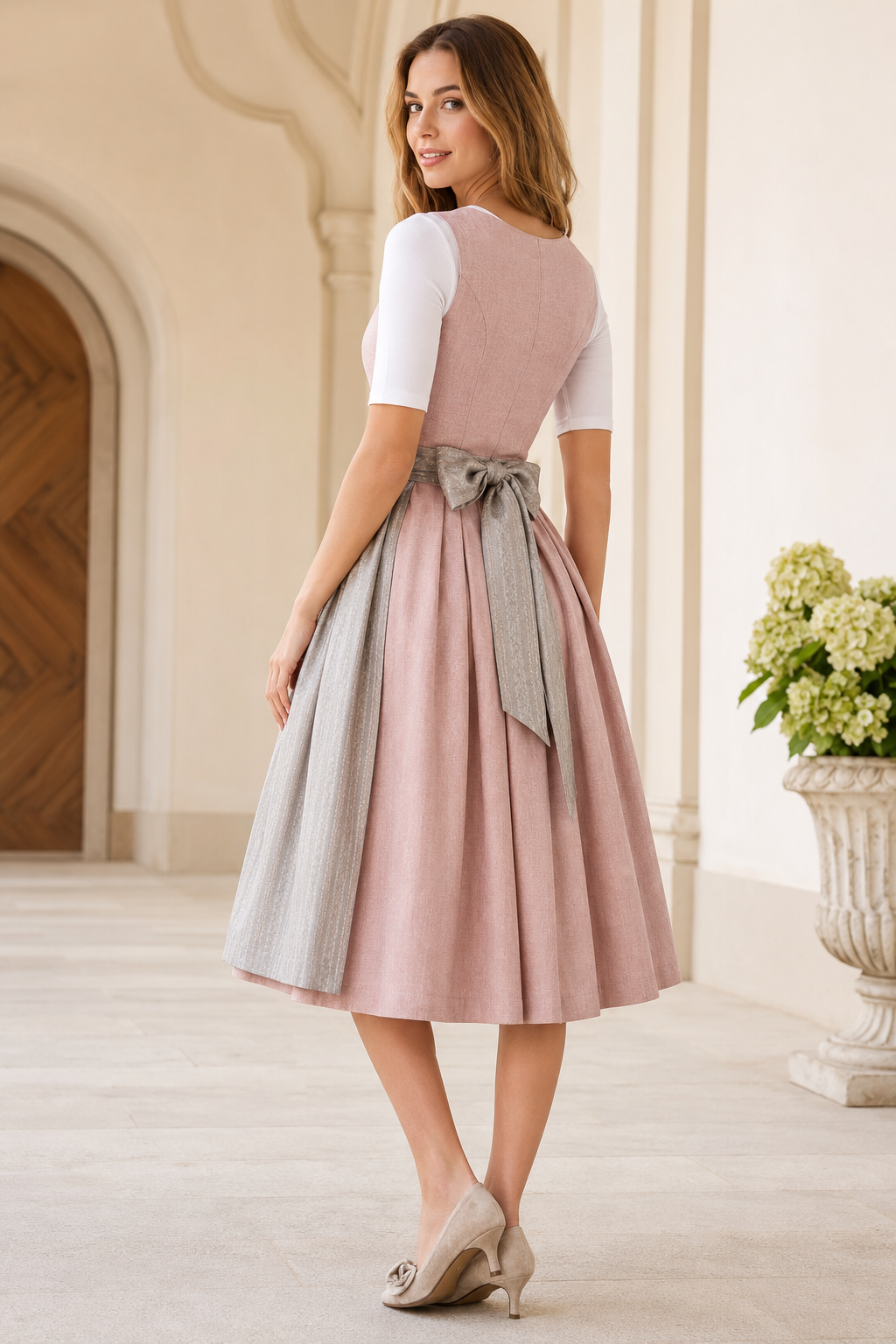 Midi šaty s detailem Heritage Bow