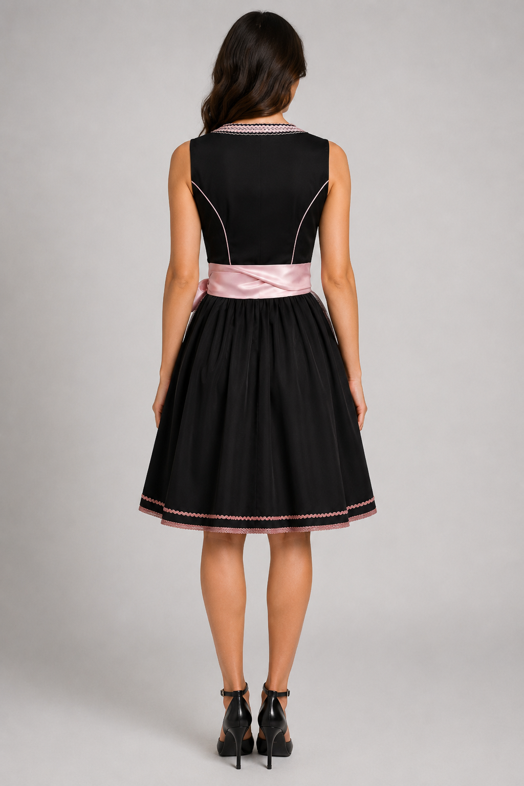 Midi šaty Dirndl s mašlí
