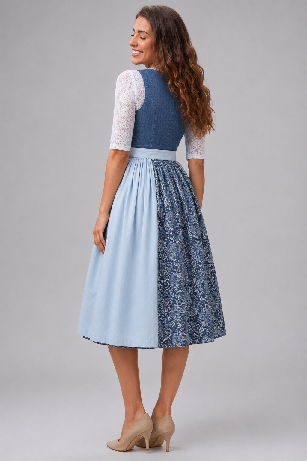Midi šaty Paisley Panel Dirndl
