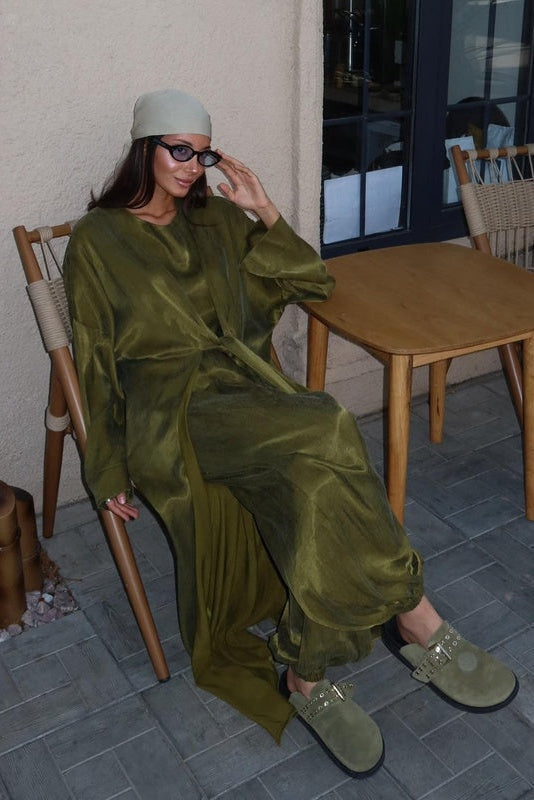 Jasmine Cupra Freizeit-Dreiteiler-Set