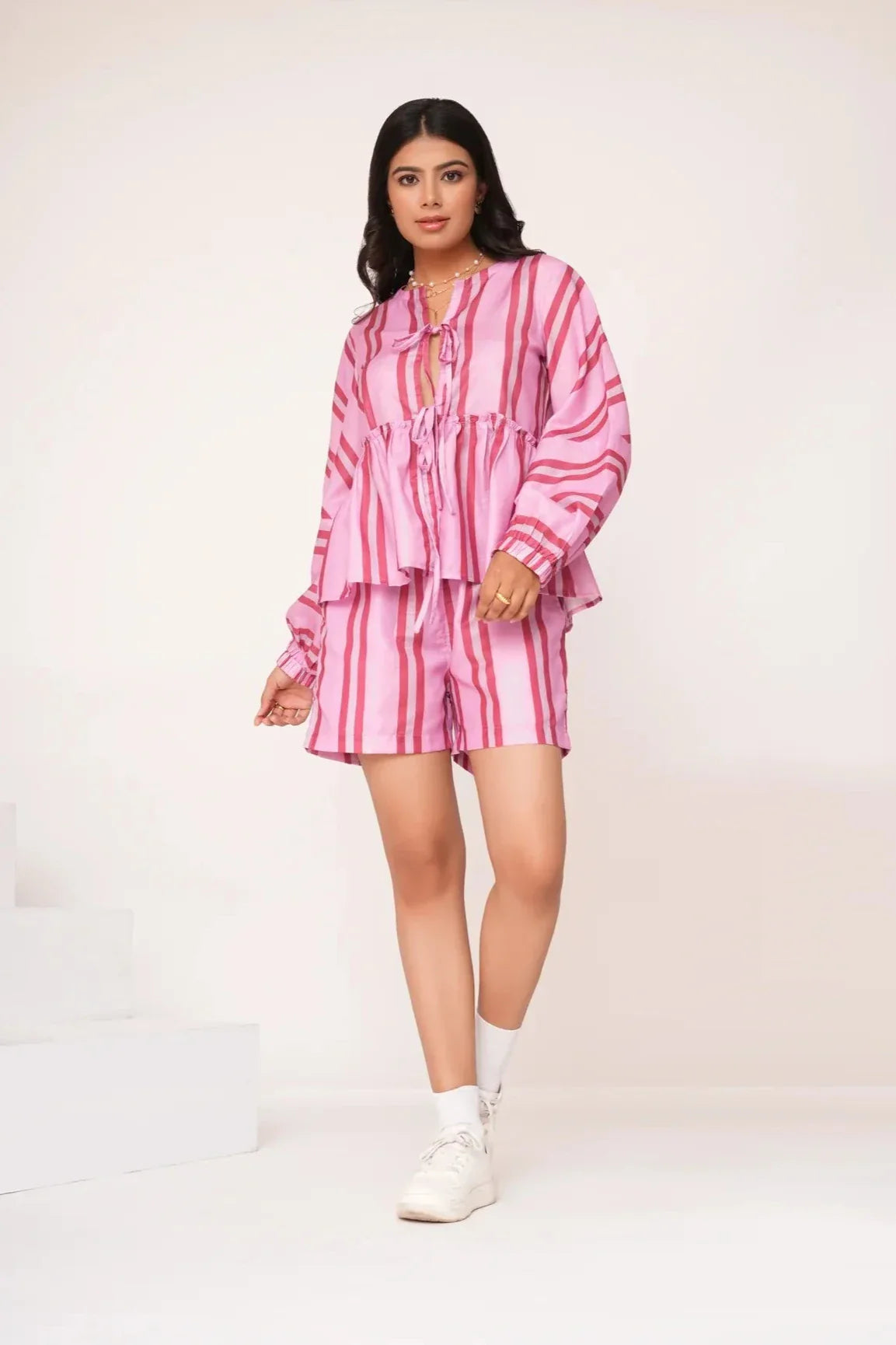 Gestreepte Shorts & Blouse