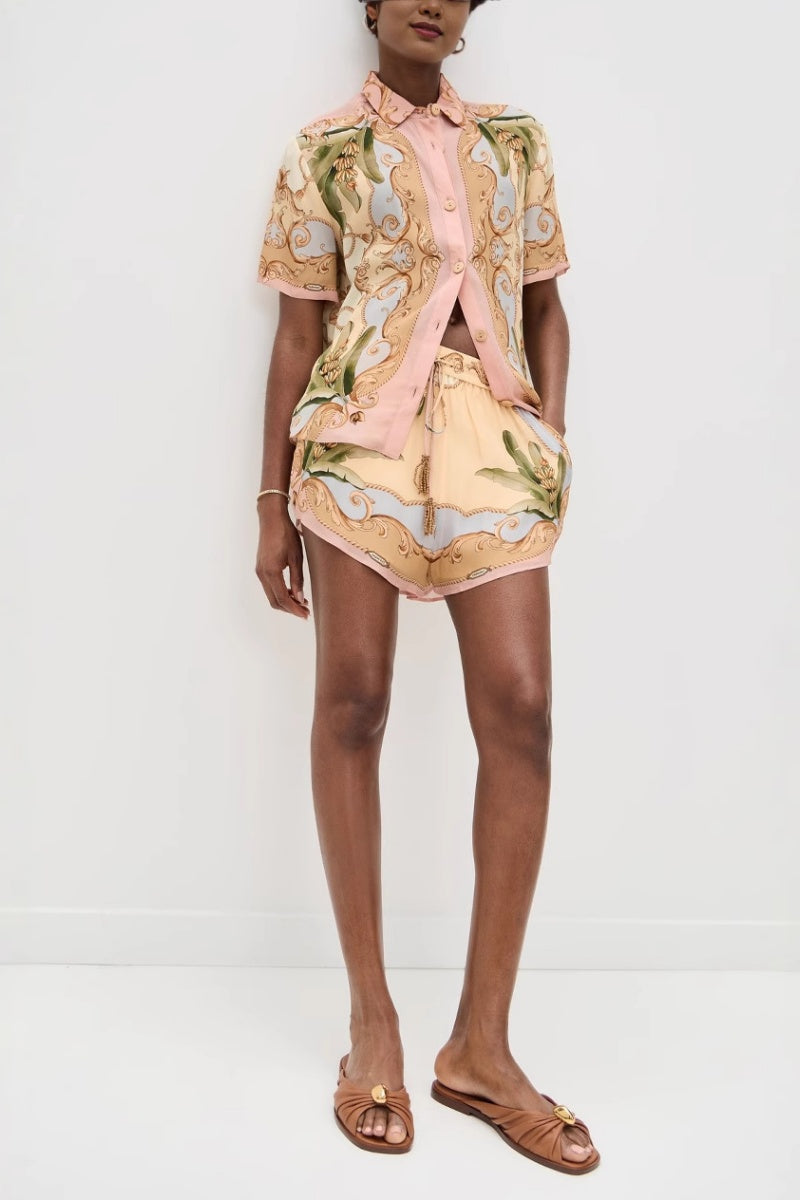 Elegant Linen Shirt & Shorts Set