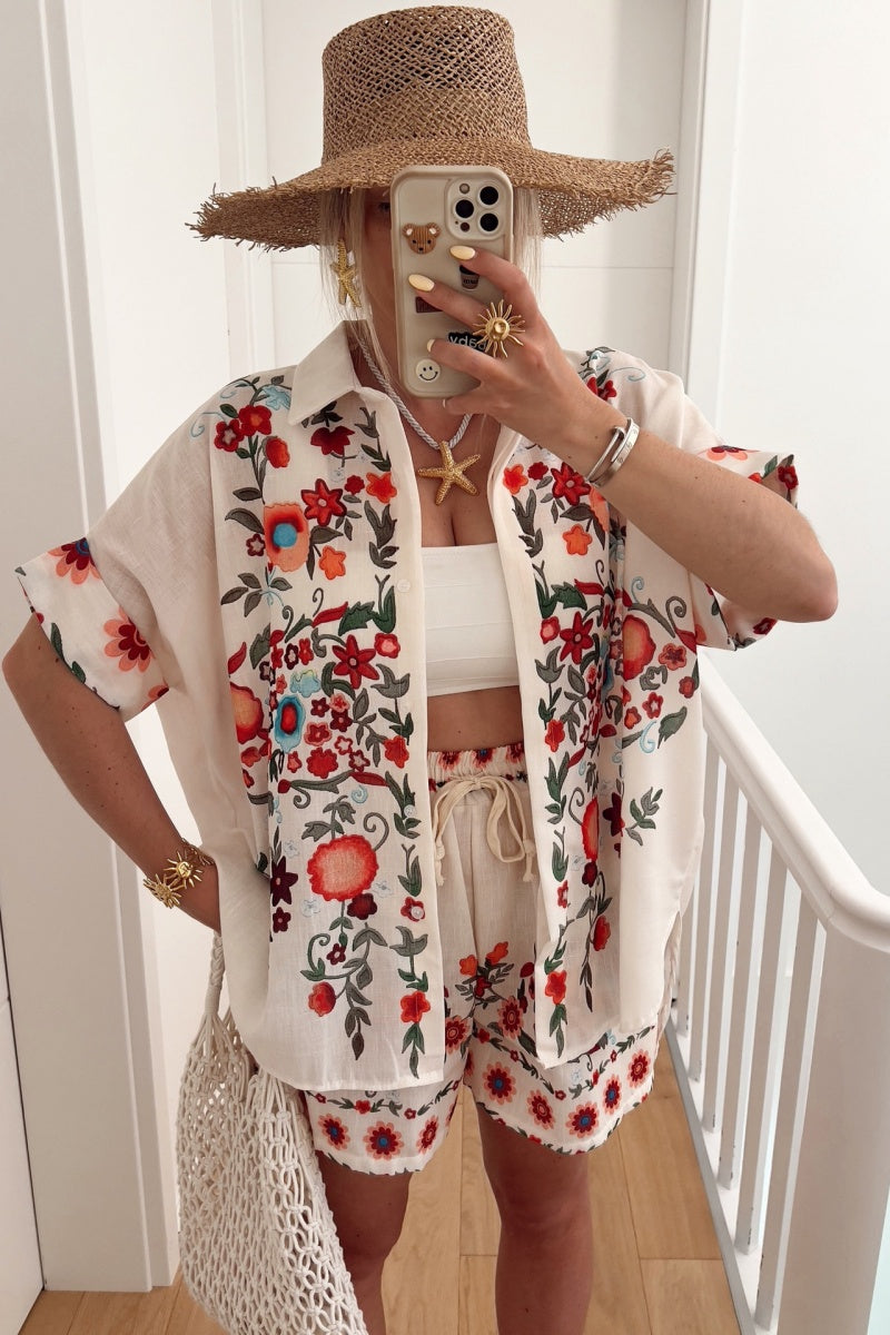 Bohemian Linen Shirt Set