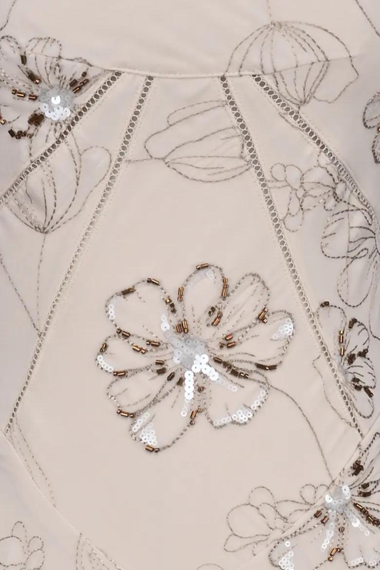 Floral Embroidered Spaghetti Strap Maxi Dress