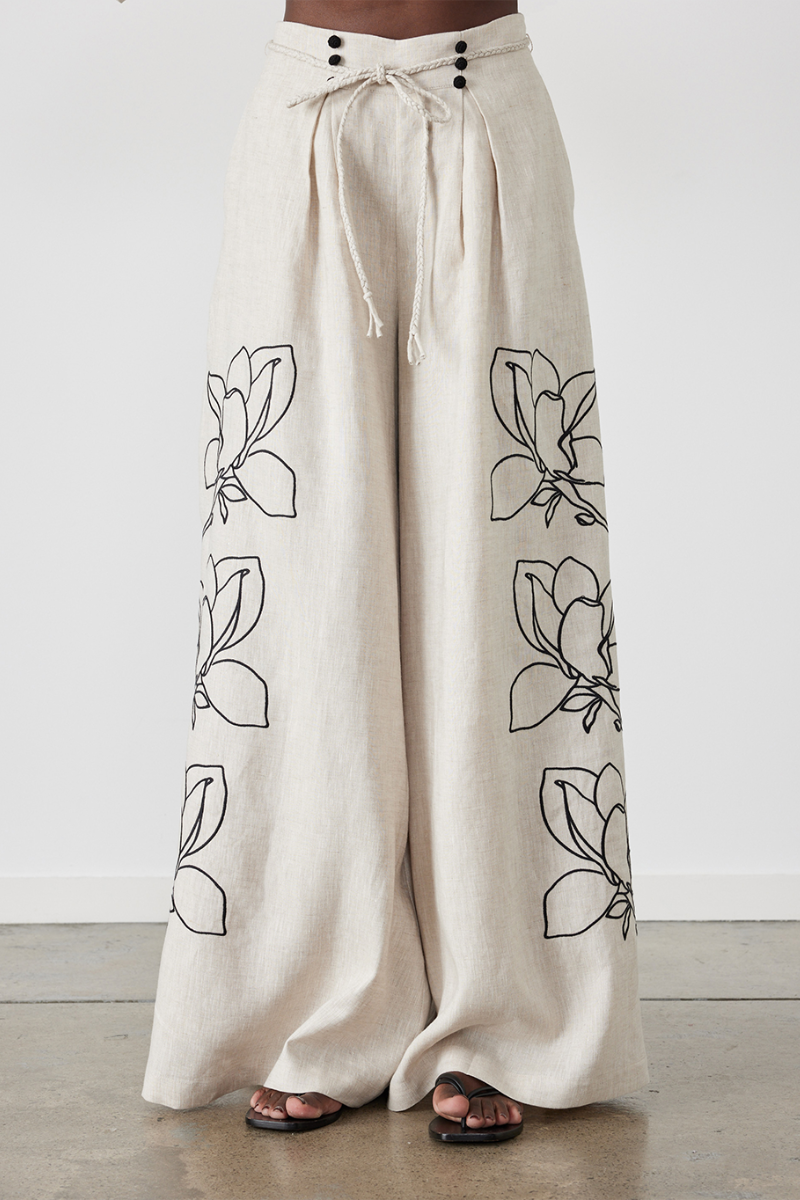 CASUAL LINEN FLORAL SUIT