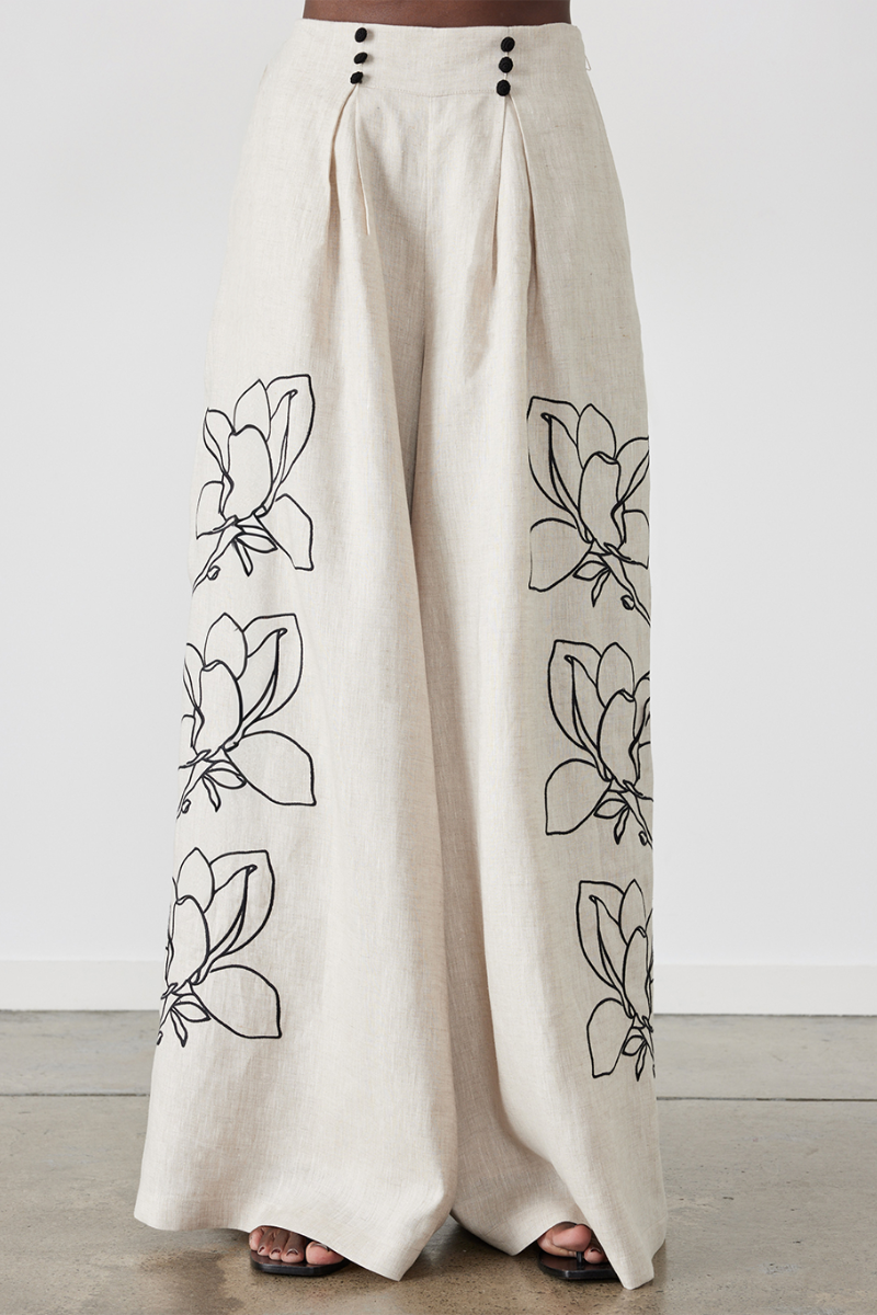 CASUAL LINEN FLORAL SUIT