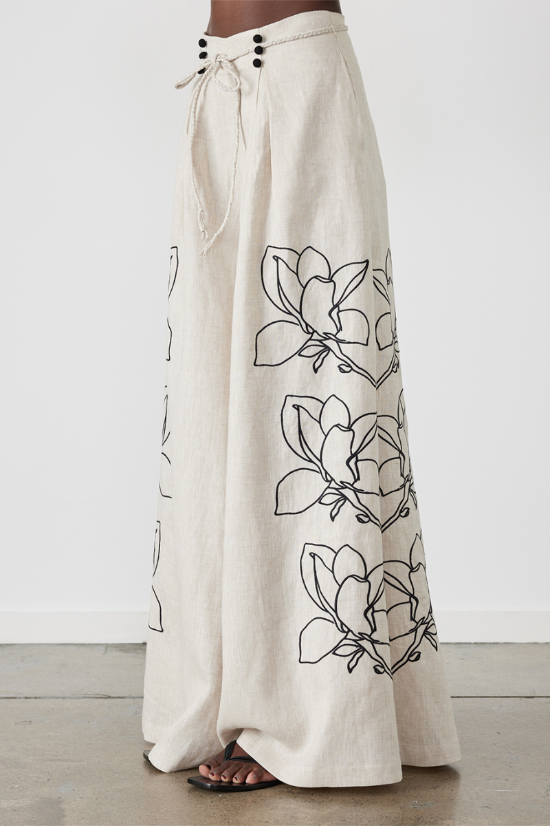 CASUAL LINEN FLORAL SUIT