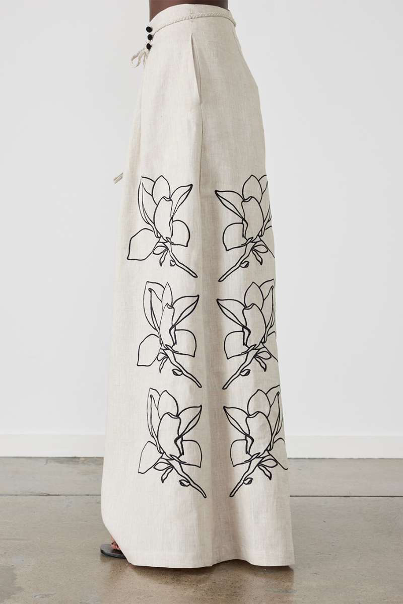 CASUAL LINEN FLORAL SUIT