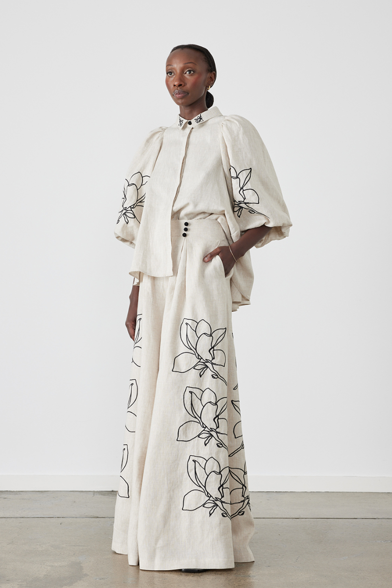 CASUAL LINEN FLORAL SUIT