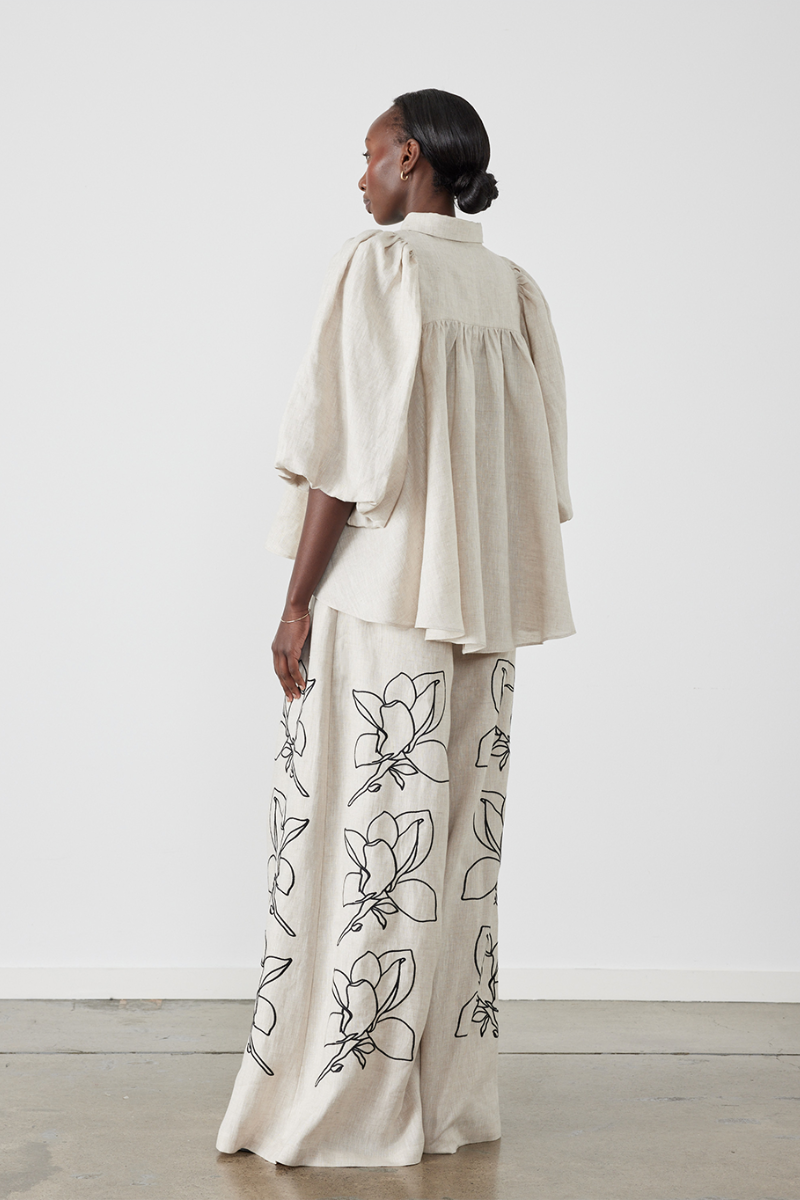 CASUAL LINEN FLORAL SUIT