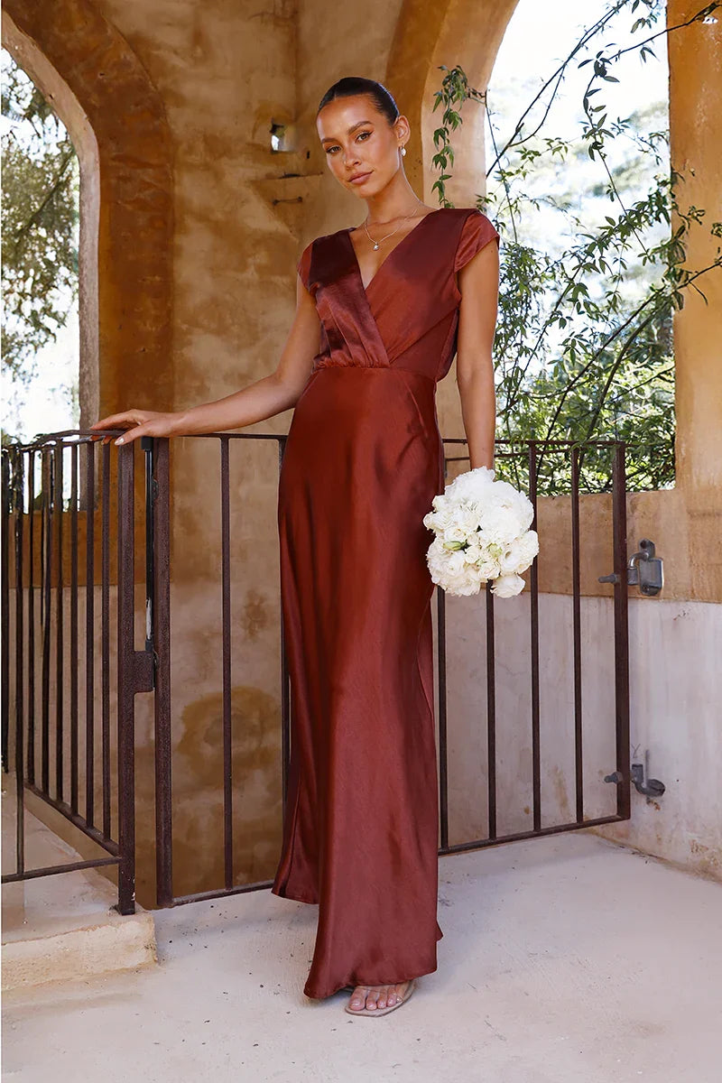 Selma Maxi Jurk - Roest