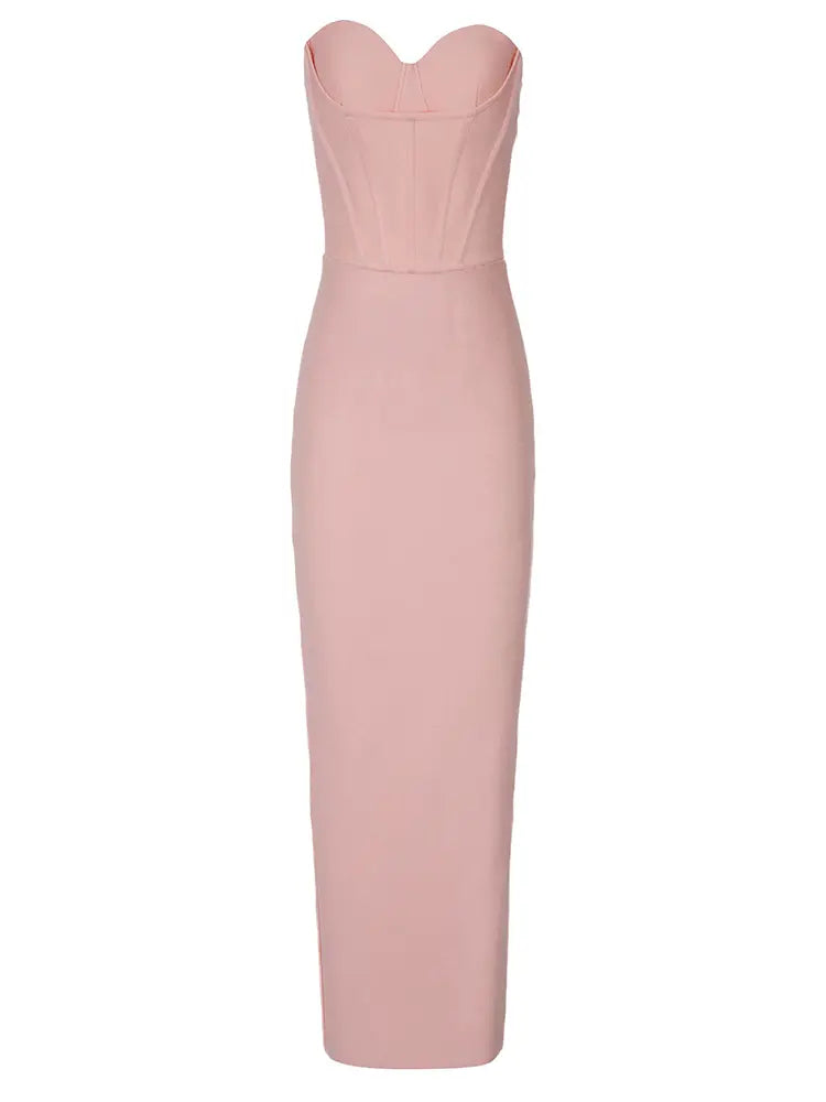 Sexy strapless bandage midi-jurk
