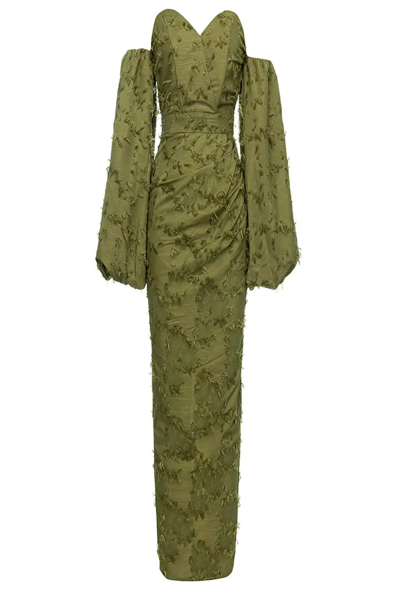 Sexy abito lungo da sera senza spalline