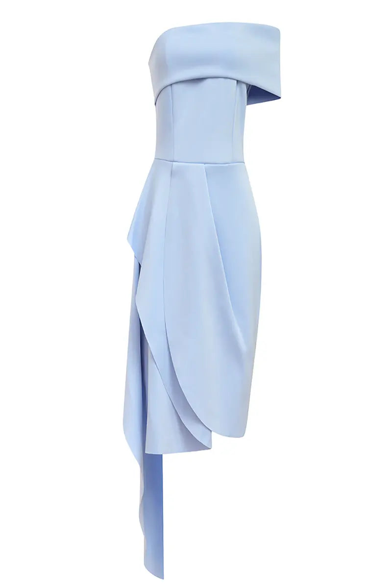Off-shoulder jurk met zijsplit