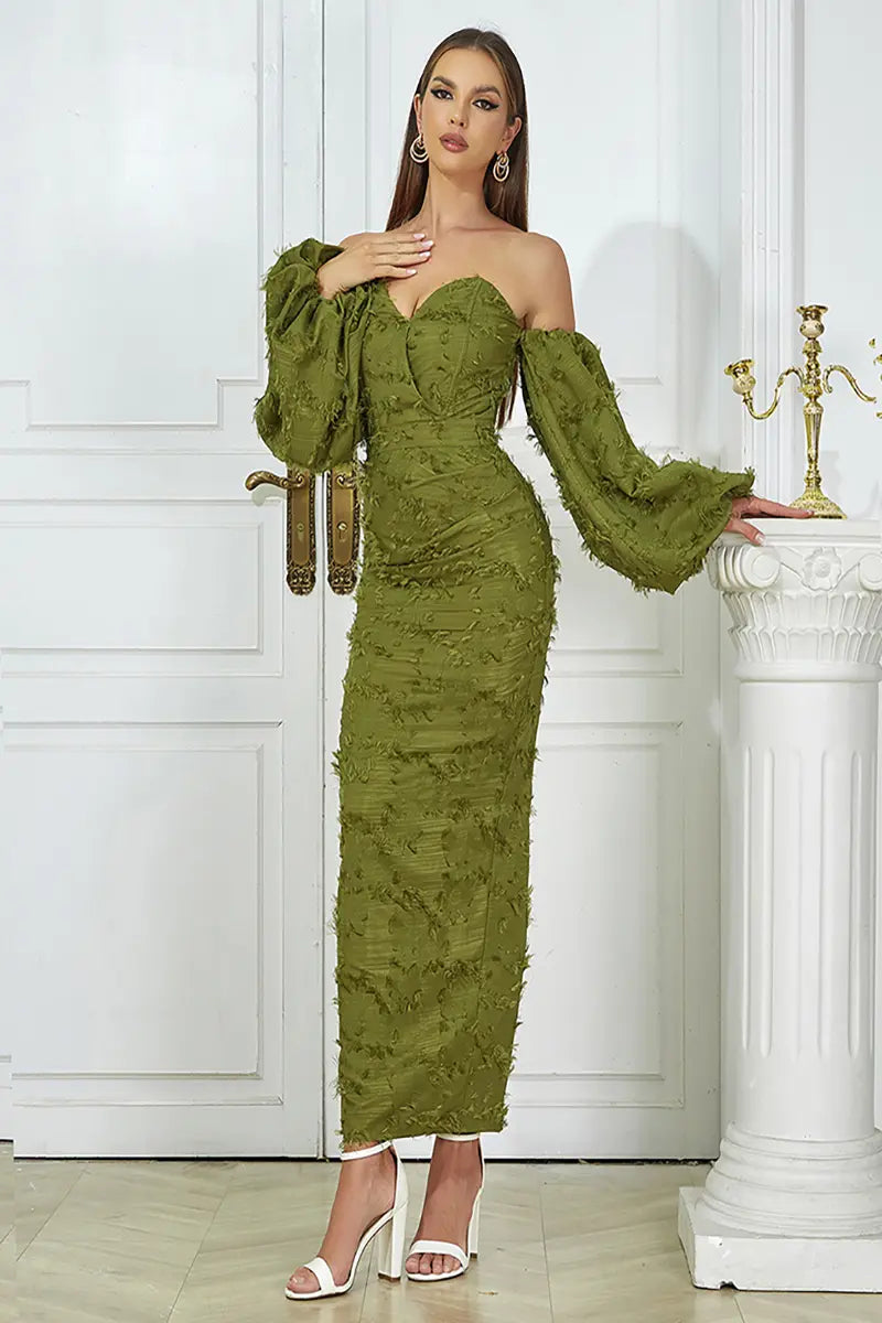 Sexy abito lungo da sera senza spalline