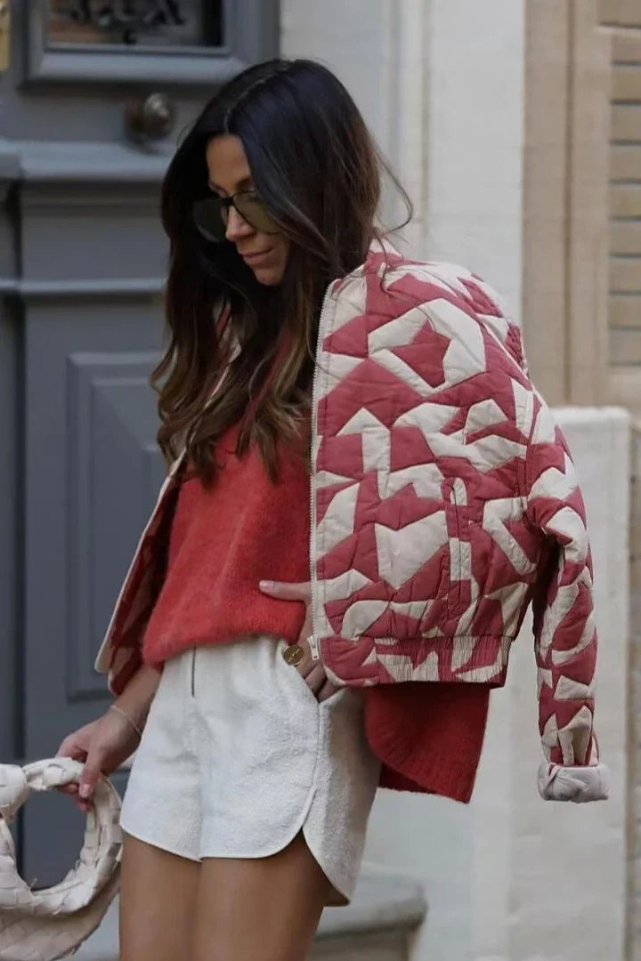 Pacino Patchwork Cropped Bomberjack