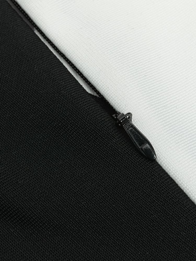 Black & White Colorblock Split Front Dress
