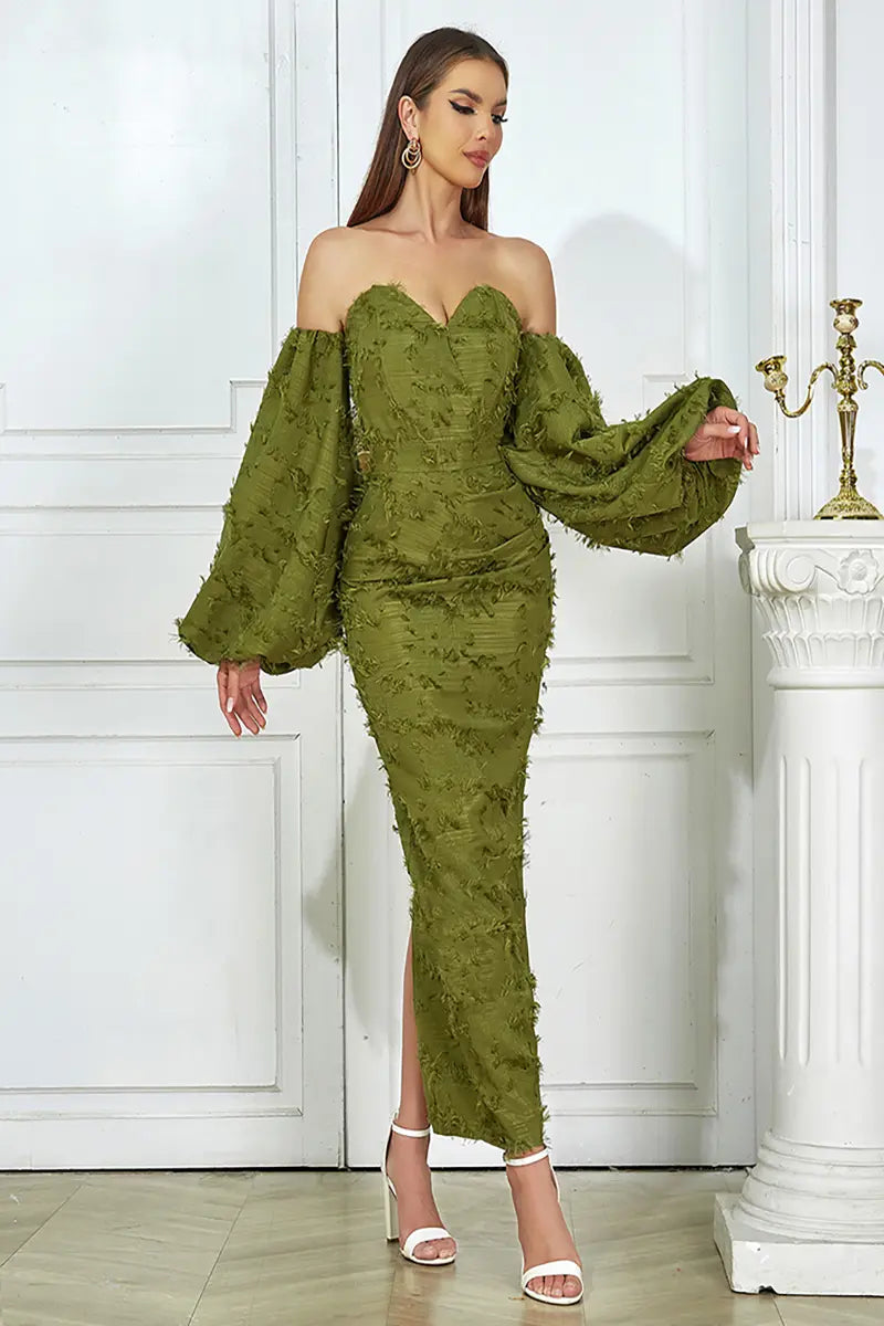 Sexy abito lungo da sera senza spalline