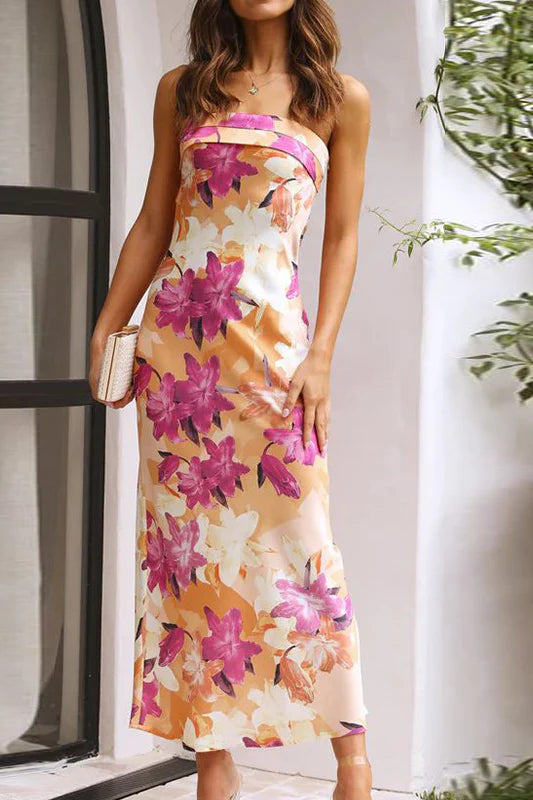 Miya Maxi-jurk - Oranje/Roze Print