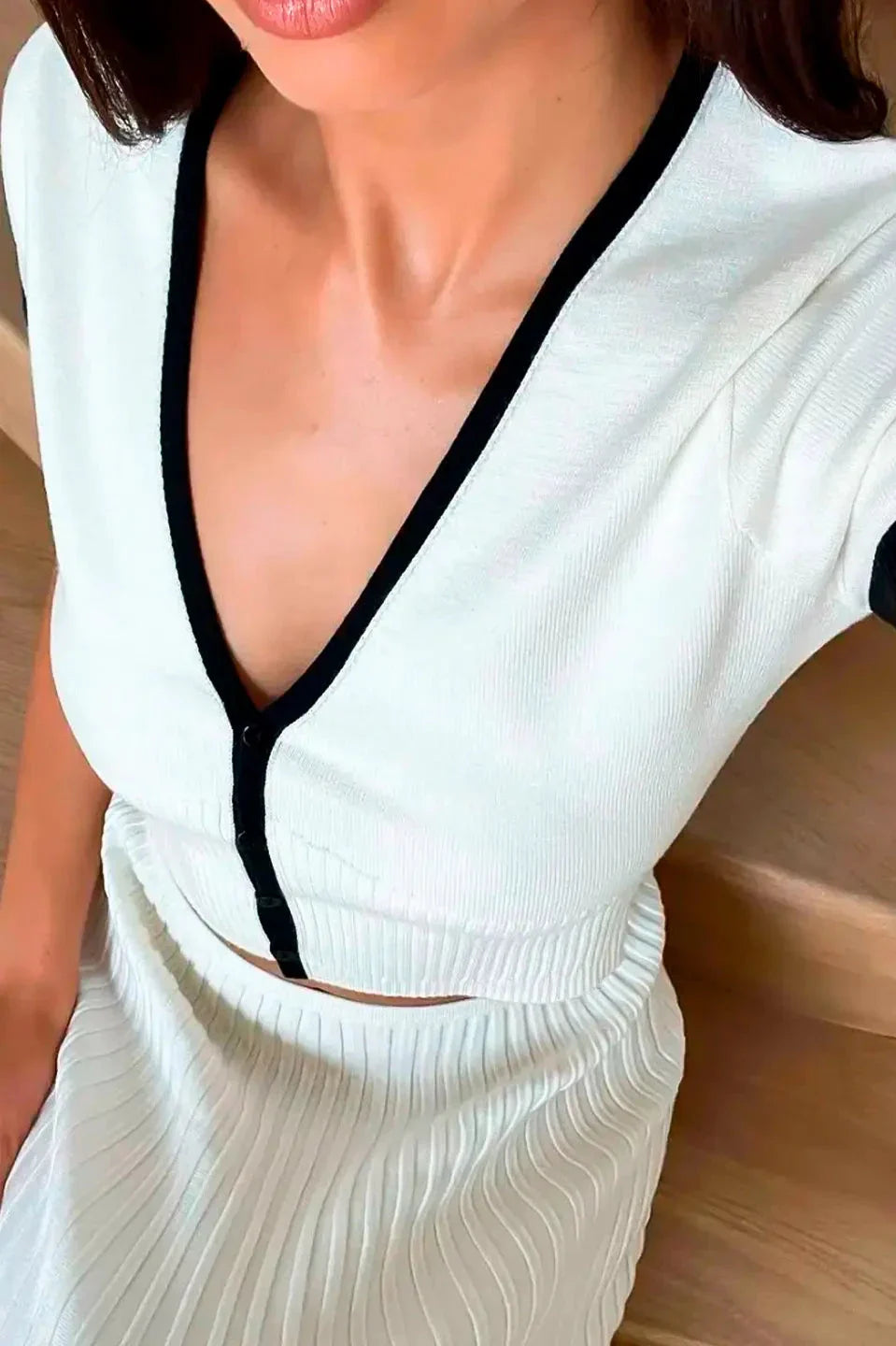 Geribbelde Perfectie Casual Chic Rok Set