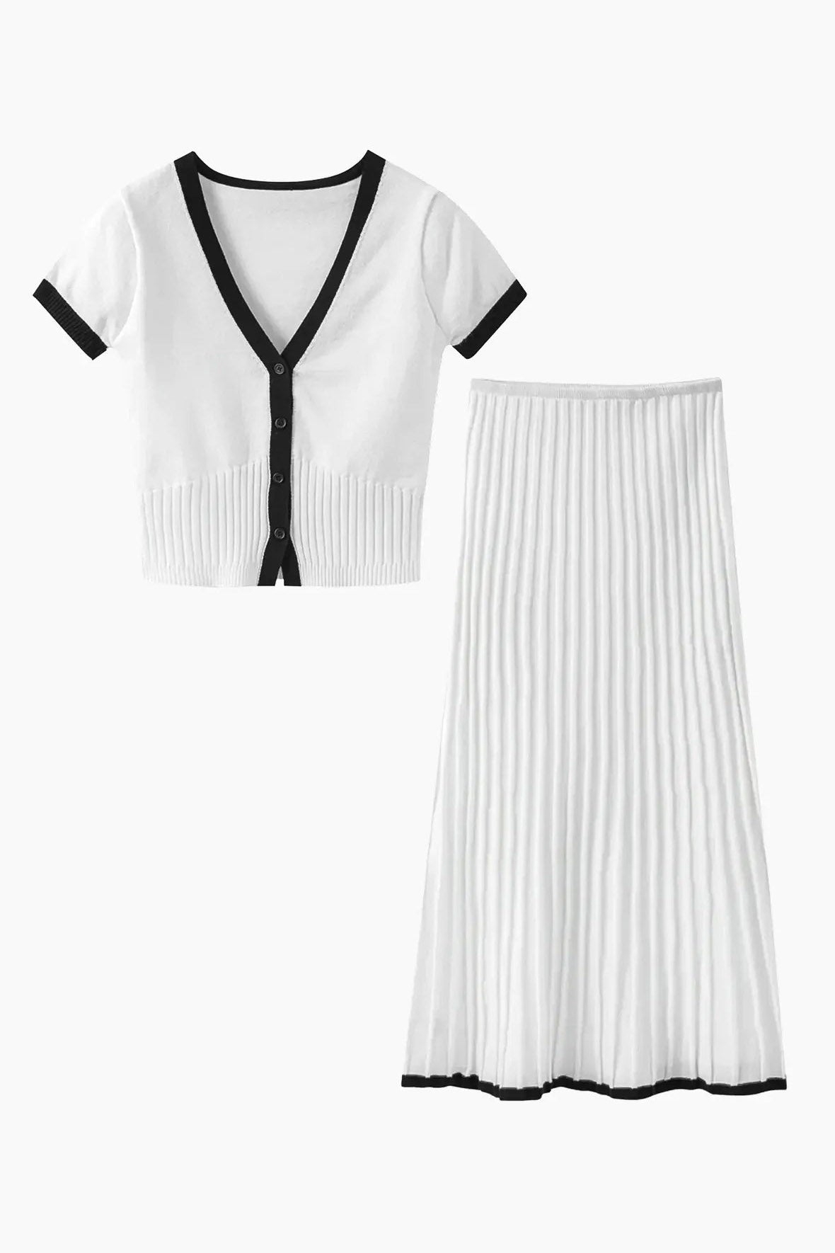 Geribbelde Perfectie Casual Chic Rok Set