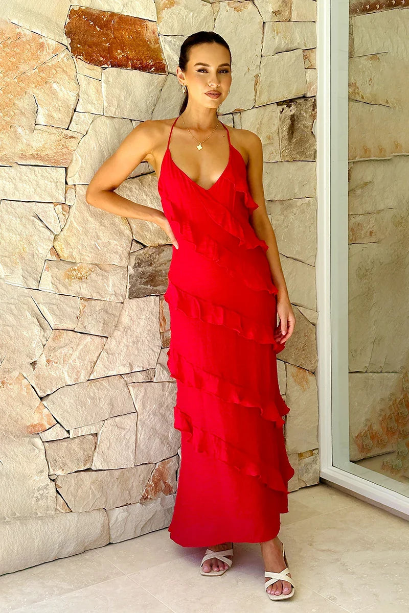 Sophia Maxi-jurk - Rood