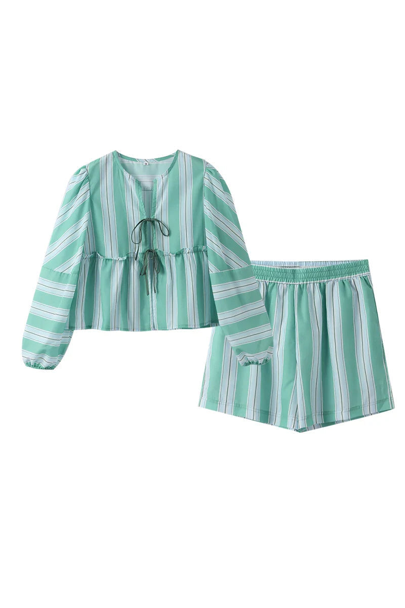 Gestreepte Shorts & Blouse