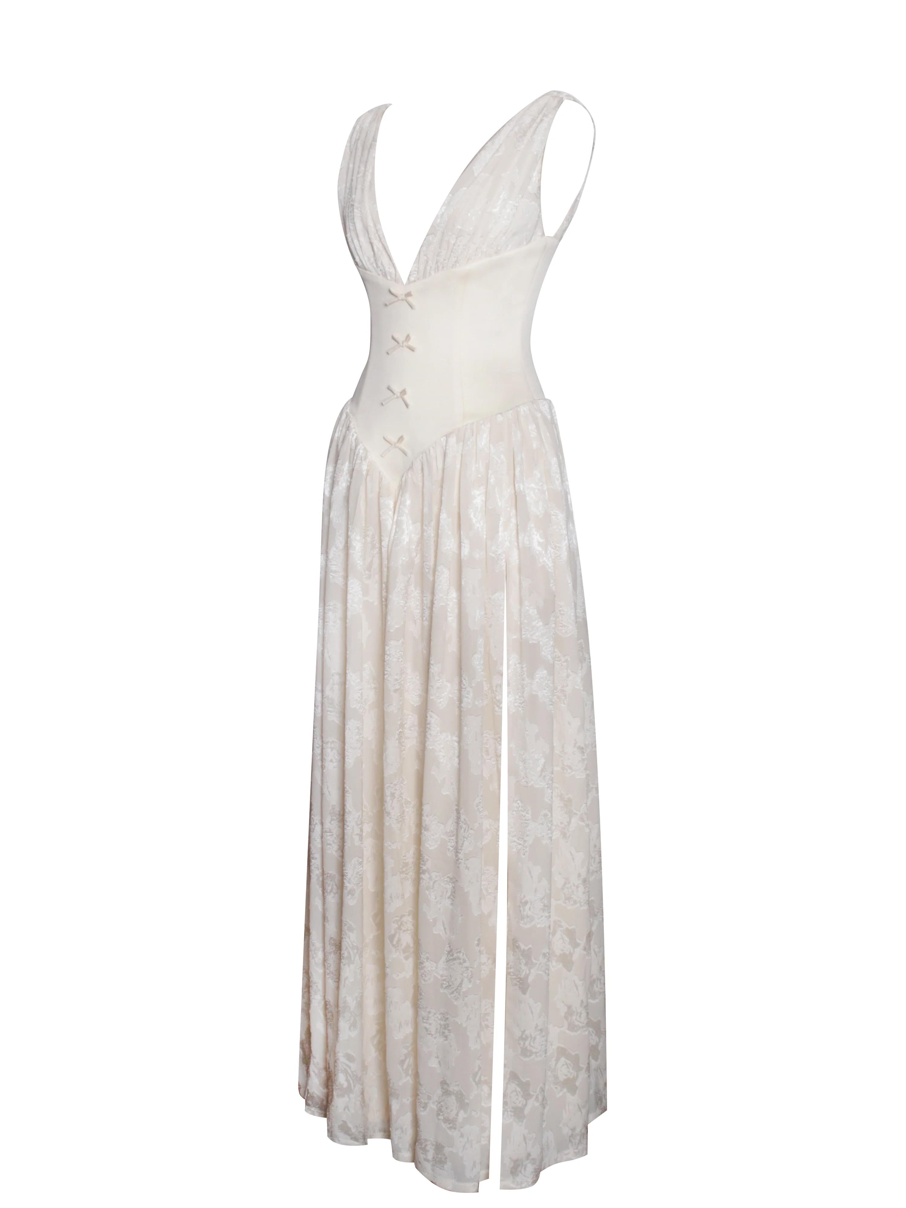 Romantic Corset Alluring Slit Maxi Dress
