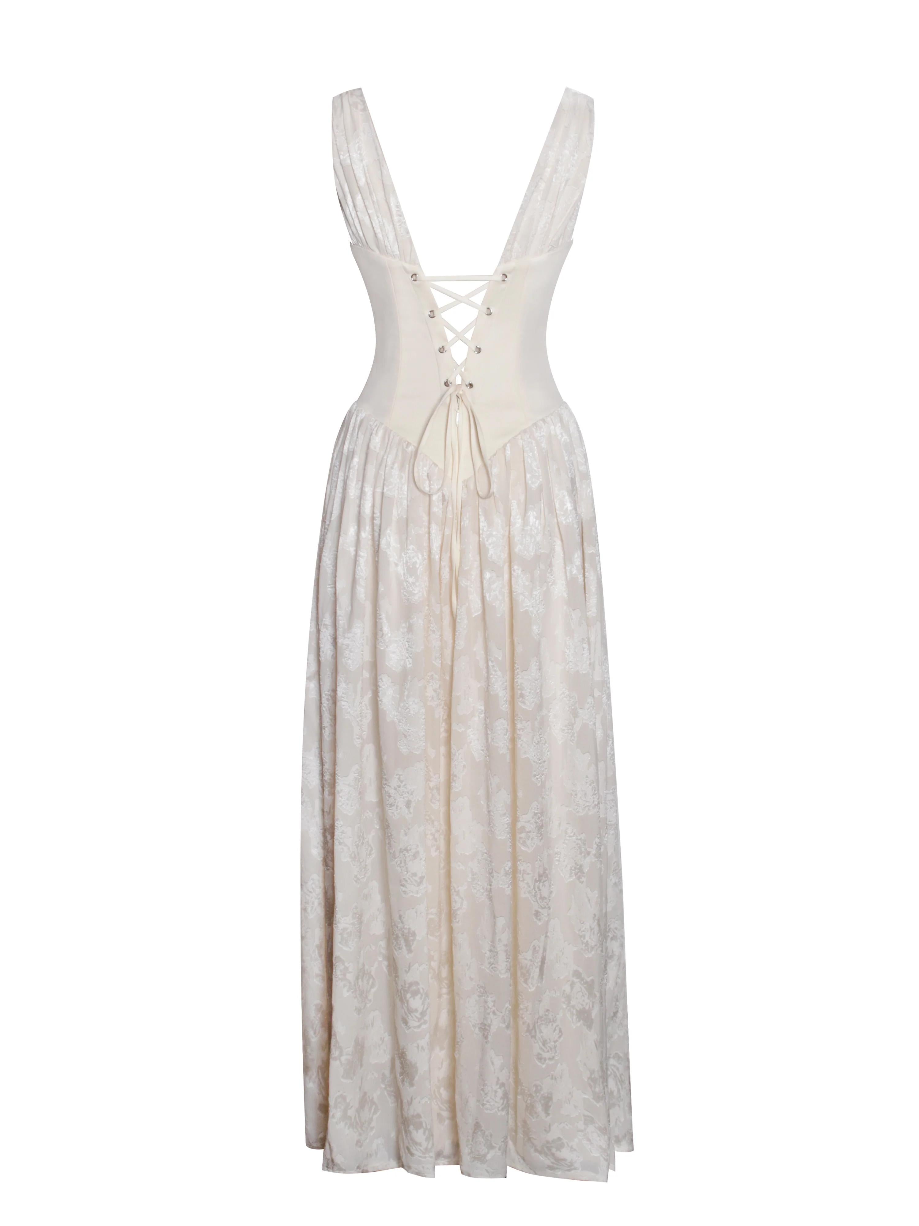 Romantic Corset Alluring Slit Maxi Dress