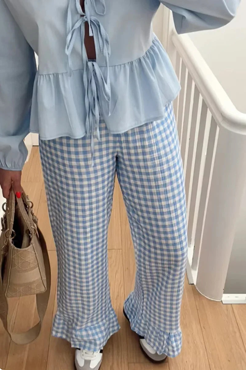 Peter Pan-kraag blouse met strikjes