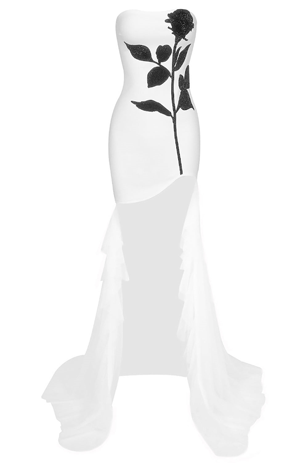 Veronica Strapless Mini-jurk met Kristallen Versiering