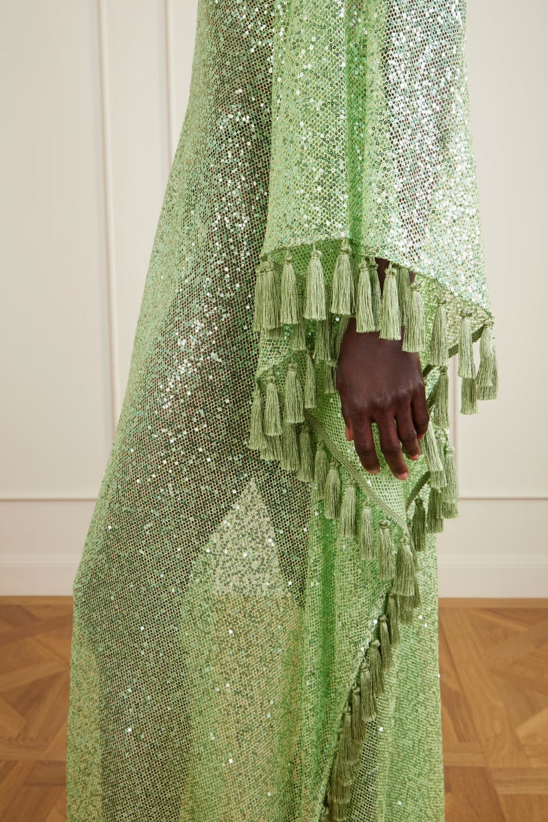 Sequin Fringe Glitter Kaftan