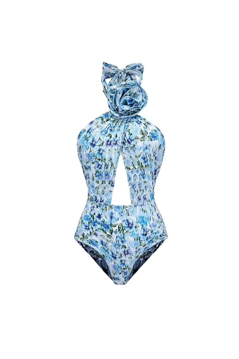 Halter Bloemige Strapless Eendelig Set