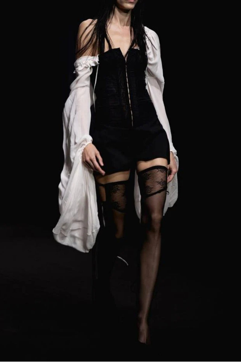 Dark Intentions Strapless Corset Romper