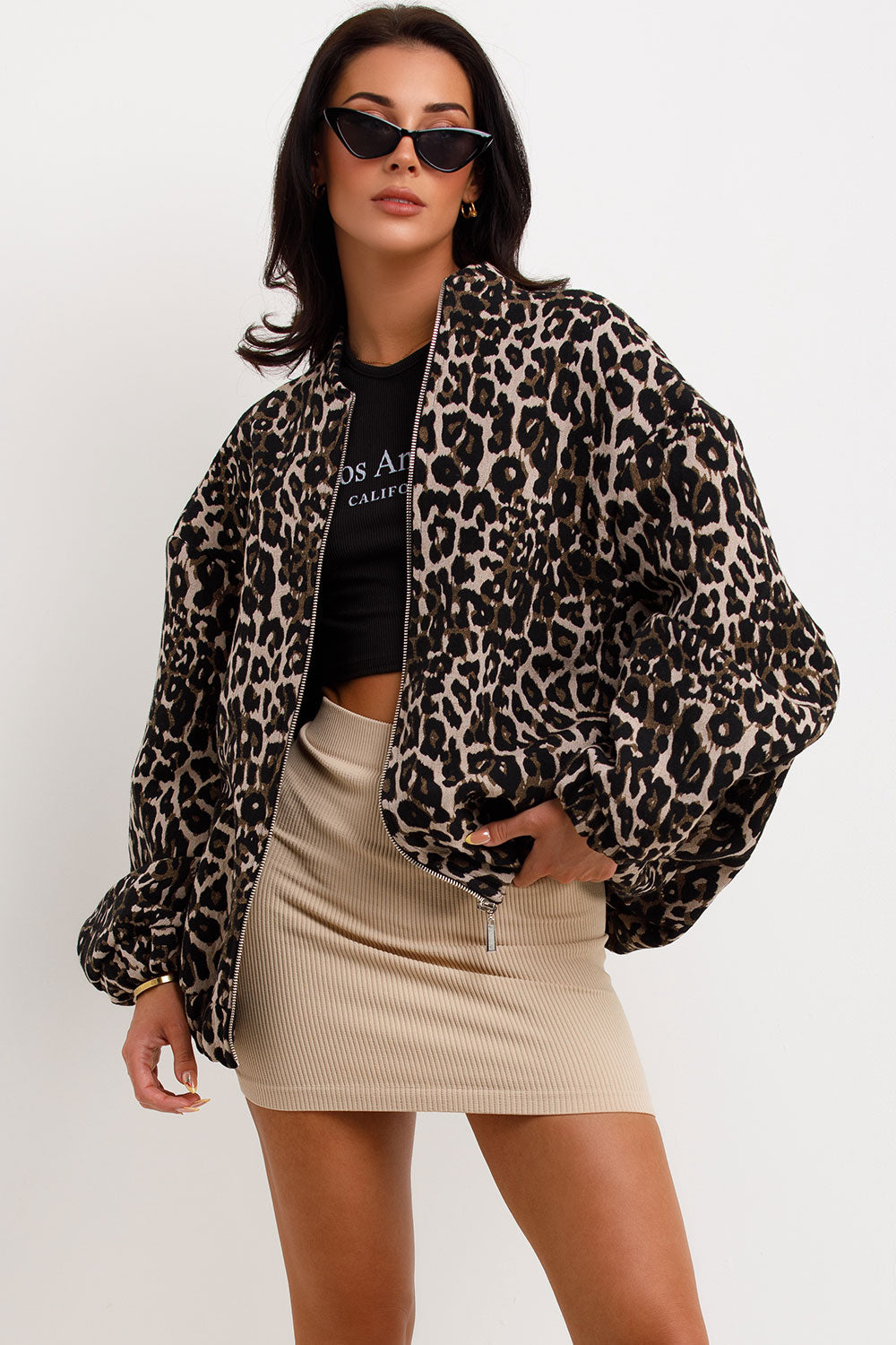 Retro luipaardprint jas